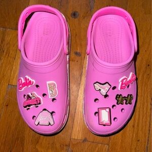 CROCS Pink Slippers with Ventilation and Jibbitz Charms